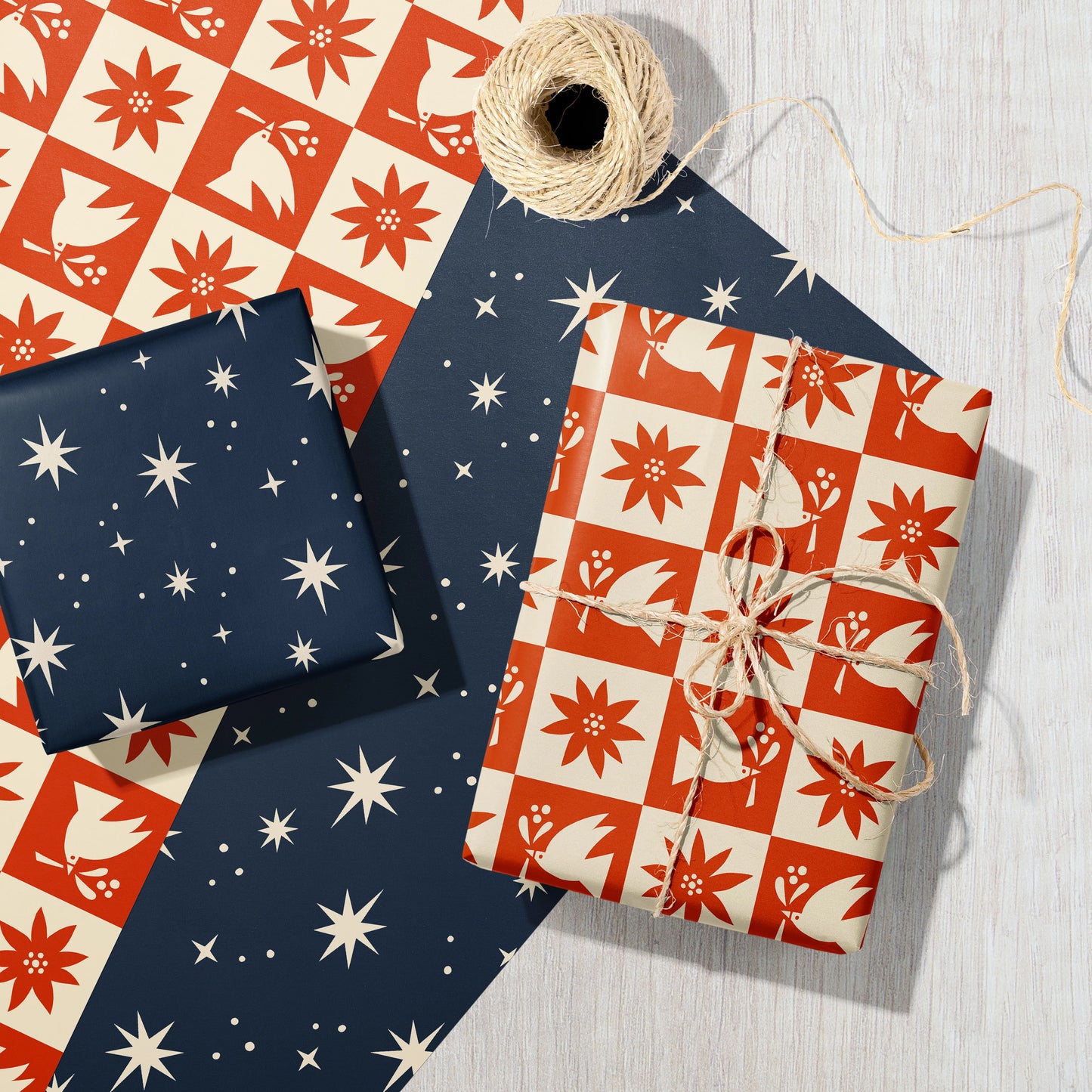 Recycled Wrapping Paper. Galaxy and Stars. Printed With Vegetable Inks. Blue Wrapping Paper.