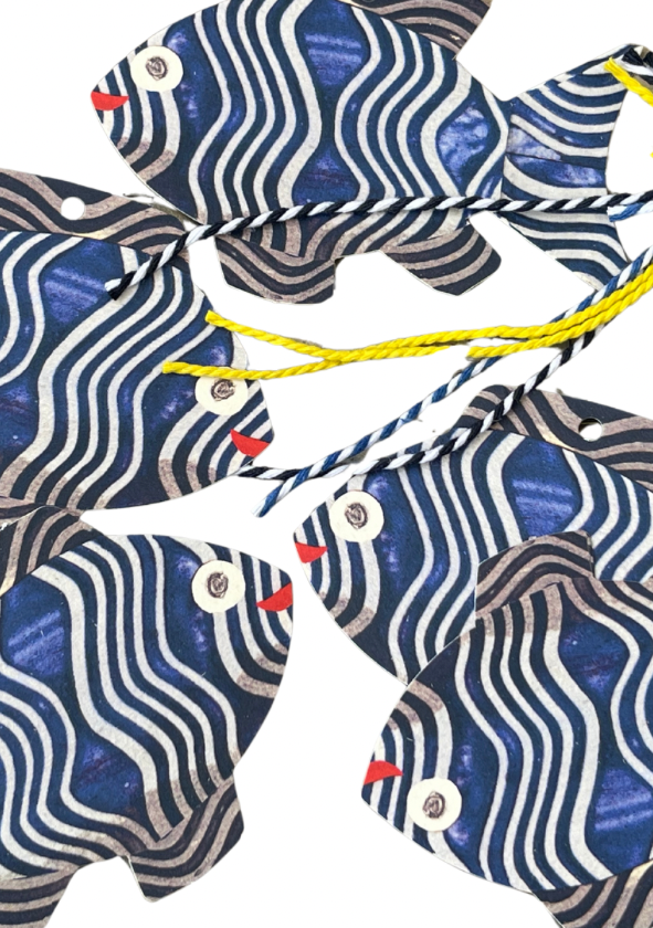 Large Recycled Fish Gift Tags