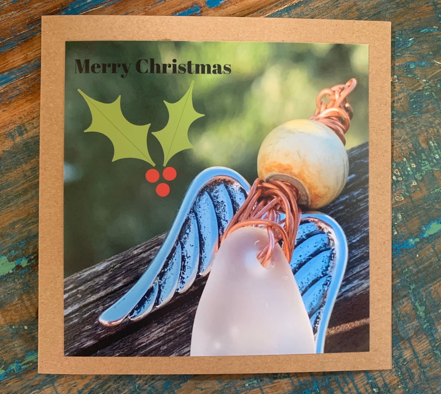 Angel card, recycled Christmas card, unusual christmas card. Eco friendly christmas card. Handmade Christmas card, unique Christmas card