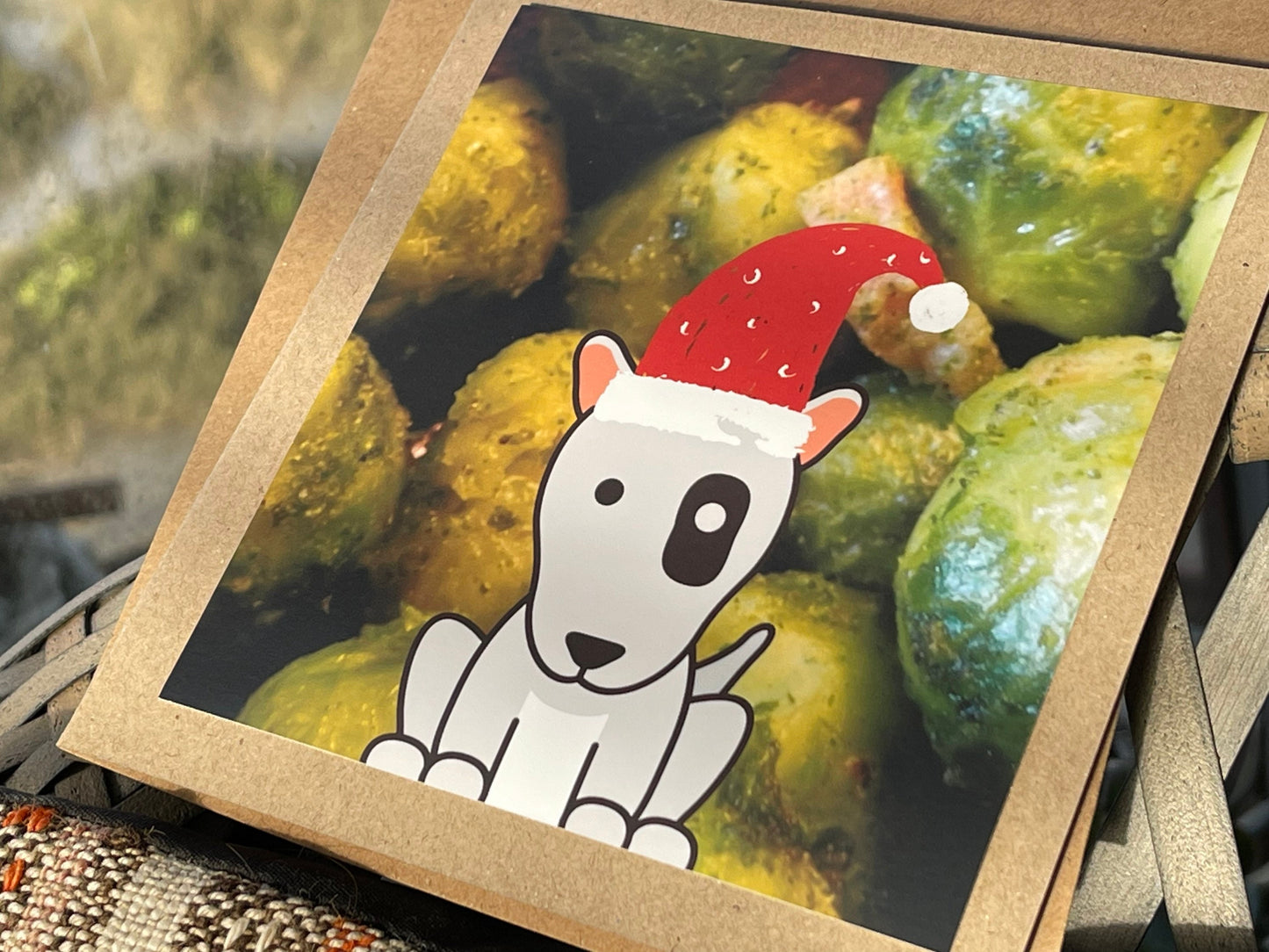 Sprout card, recycled Christmas card, eco friendly Christmas card, Handmade Christmas card, Dog Christmas card, Ethical Christmas gifts