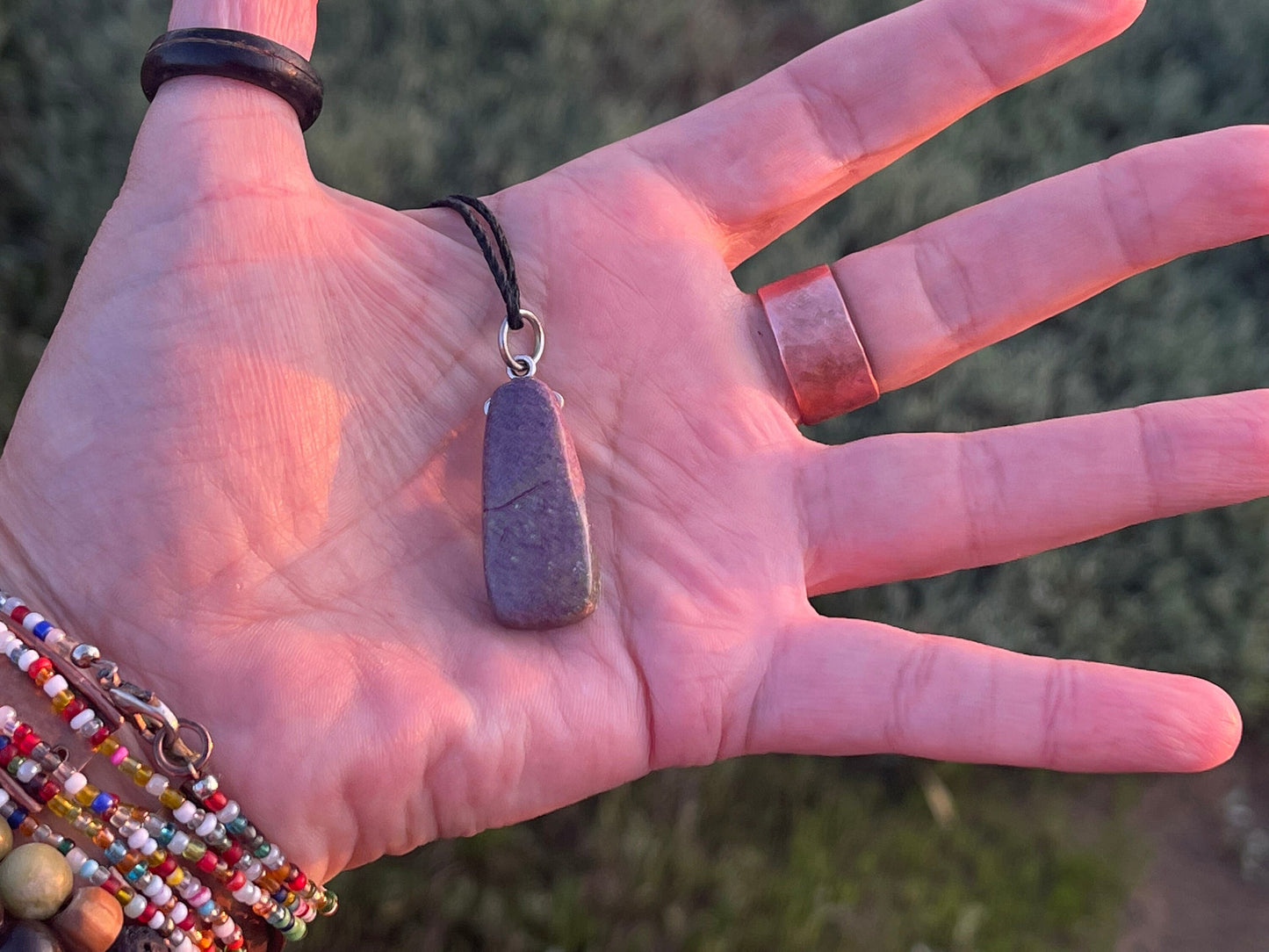 Atlantisite pendant, Atlantisite necklace, Atlantisite jewellery, unique gift for him, boho handmade necklace, romantic gift for her