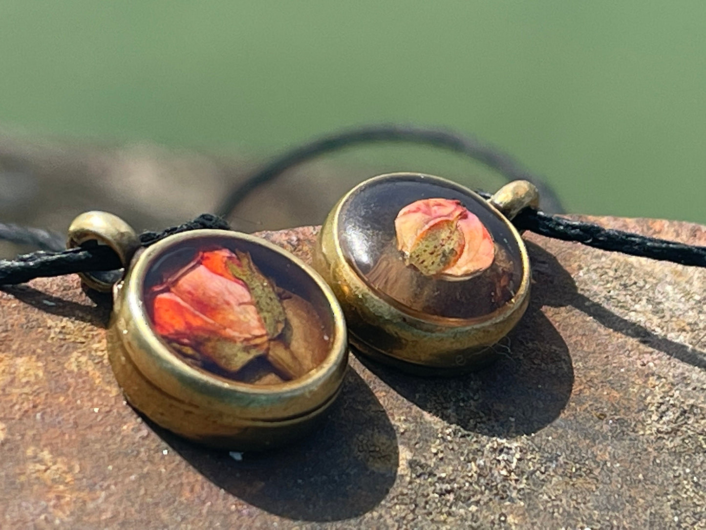 Flower necklace, ethical jewellery, rose necklace, handmade necklace, boho jewellery, gift for her, flower pendant, brass gold rose pendant