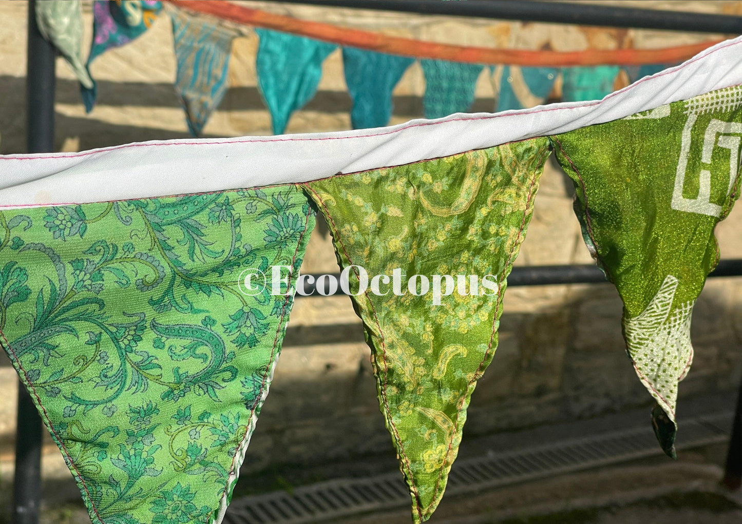 GREEN Eco-Friendly Handmade Recycled Bunting, Ethical Gift ideas.