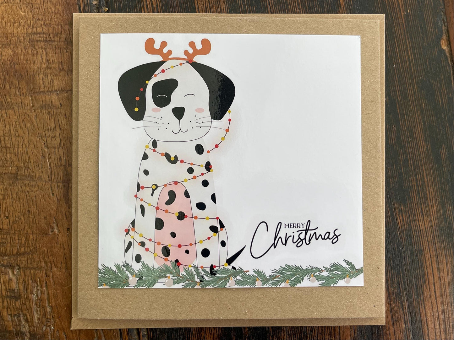 Recycled Christmas card, Christmas Dalmatian card, Christmas dog card. Eco friendly Christmas card. Xmas dog card, ethical Christmas card