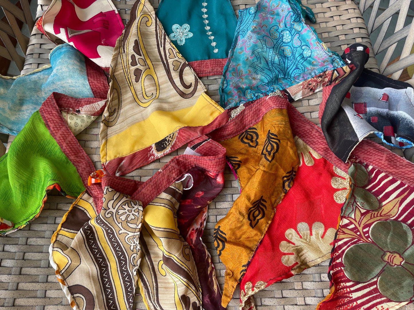 PICK YOUR OWN Recycled Sari Bunting. Eco-Friendly Boho Party Decorations.