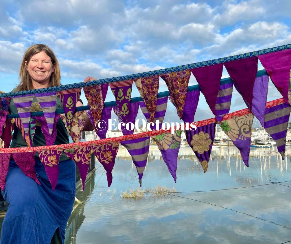 PURPLE. Handmade Eco-Friendly bunting. Purple decorations.