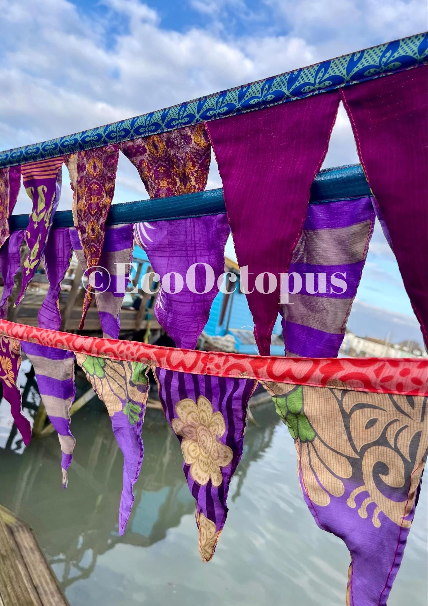 PURPLE. Handmade Eco-Friendly bunting. Purple decorations.