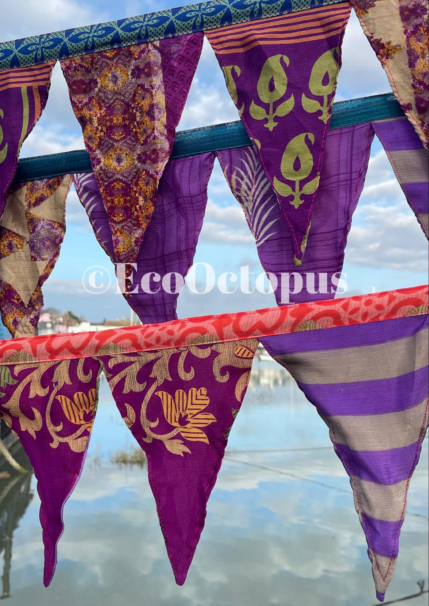 PURPLE. Handmade Eco-Friendly bunting. Purple decorations.