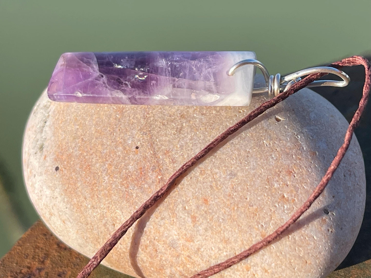 Amethyst pendant, amethyst necklace, amethyst jewellery, gift for him, boho handmade necklace, romantic gift for her, ethical jewellery