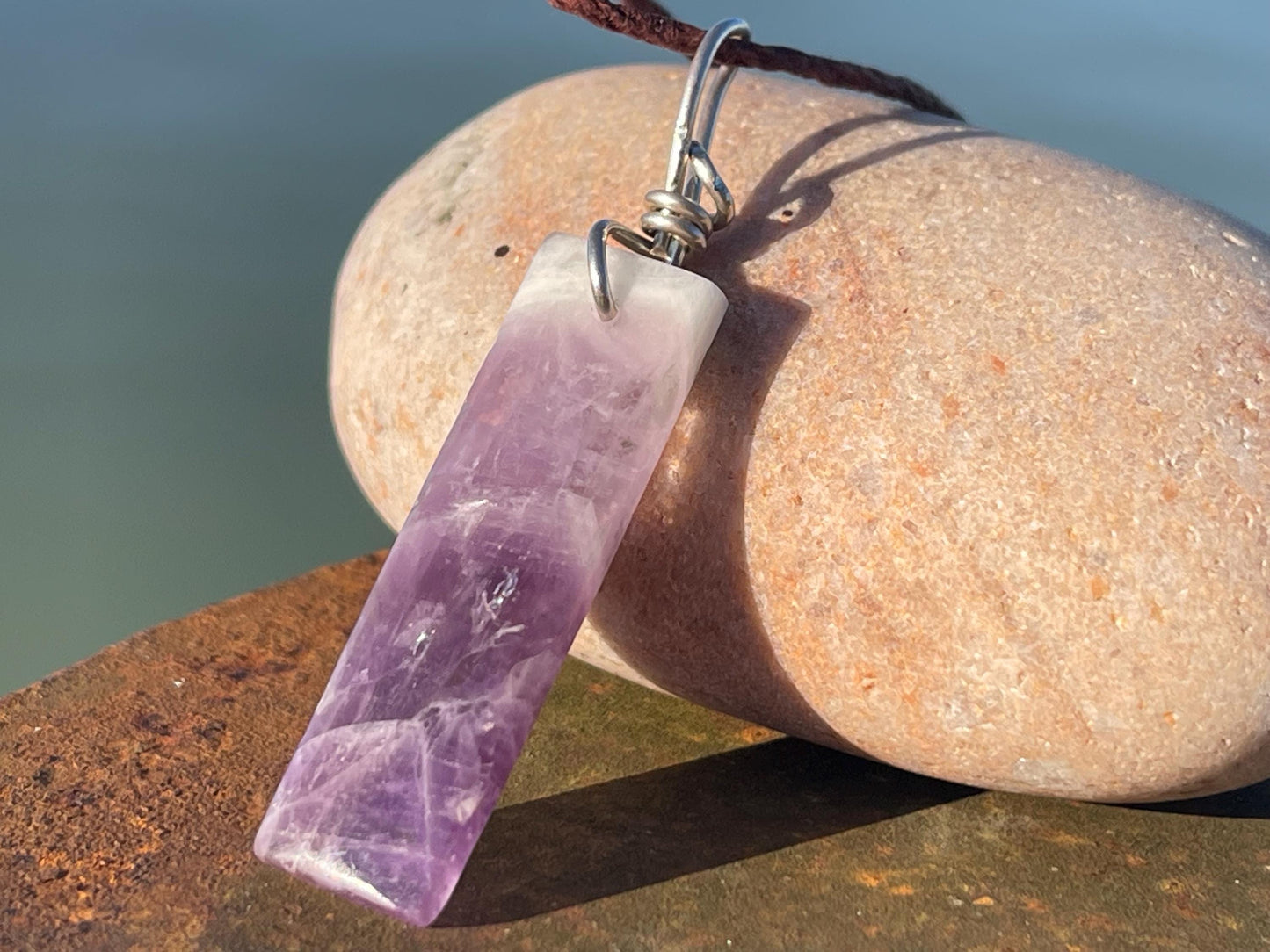 Amethyst pendant, amethyst necklace, amethyst jewellery, gift for him, boho handmade necklace, romantic gift for her, ethical jewellery