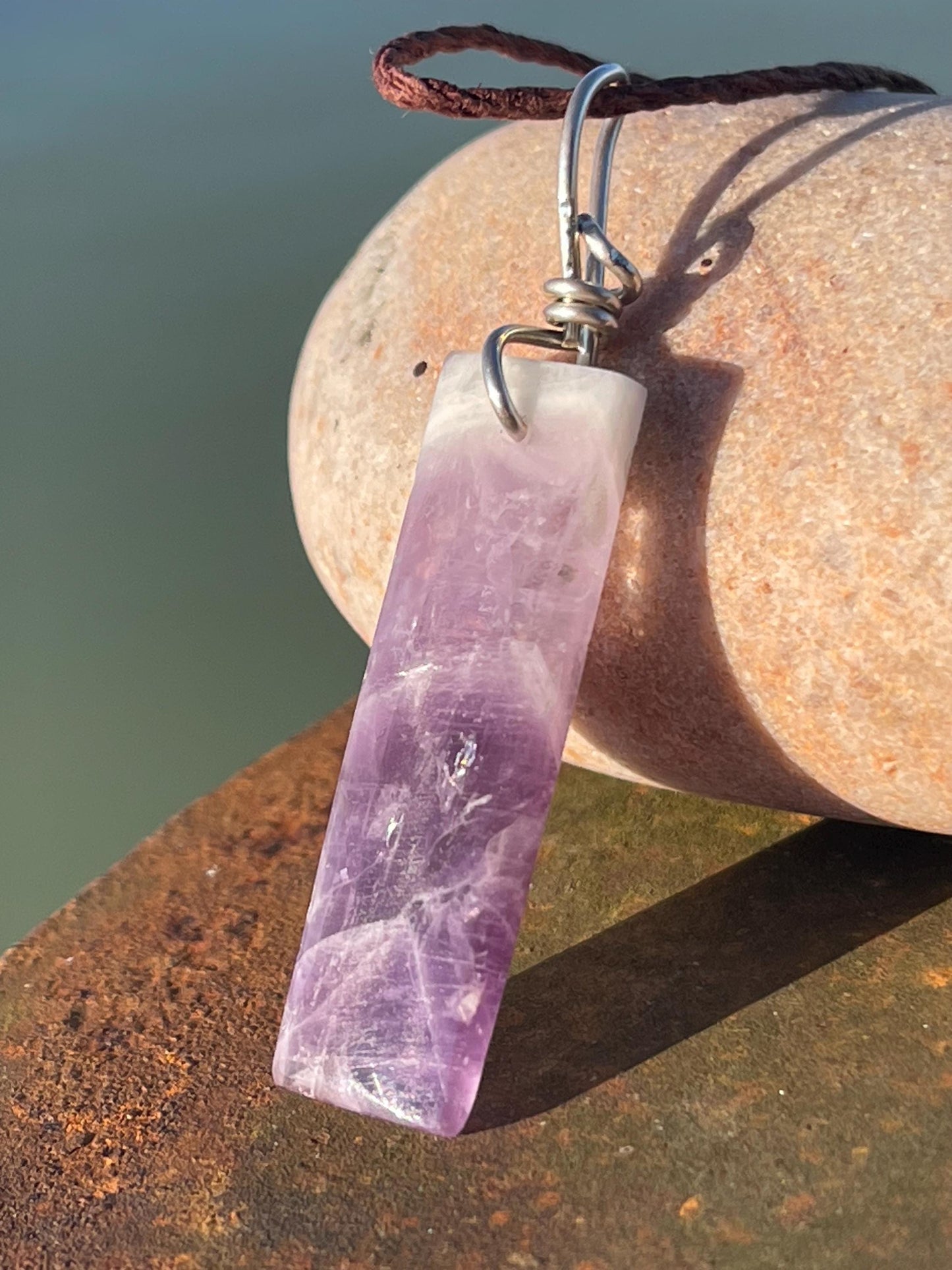 Amethyst pendant, amethyst necklace, amethyst jewellery, gift for him, boho handmade necklace, romantic gift for her, ethical jewellery