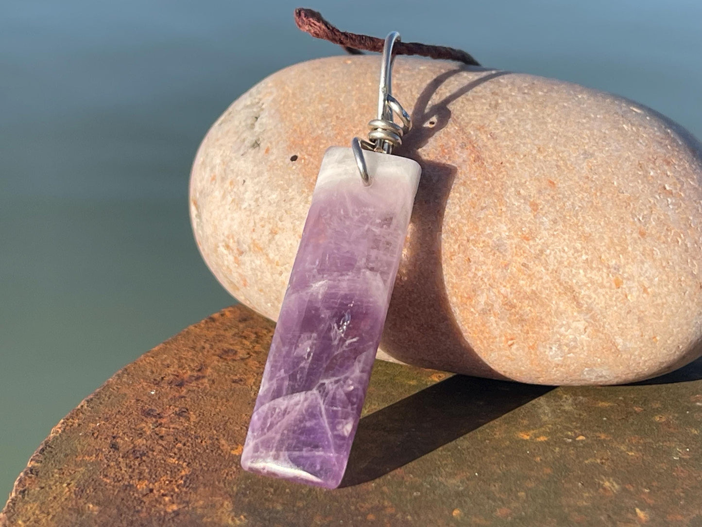 Amethyst pendant, amethyst necklace, amethyst jewellery, gift for him, boho handmade necklace, romantic gift for her, ethical jewellery