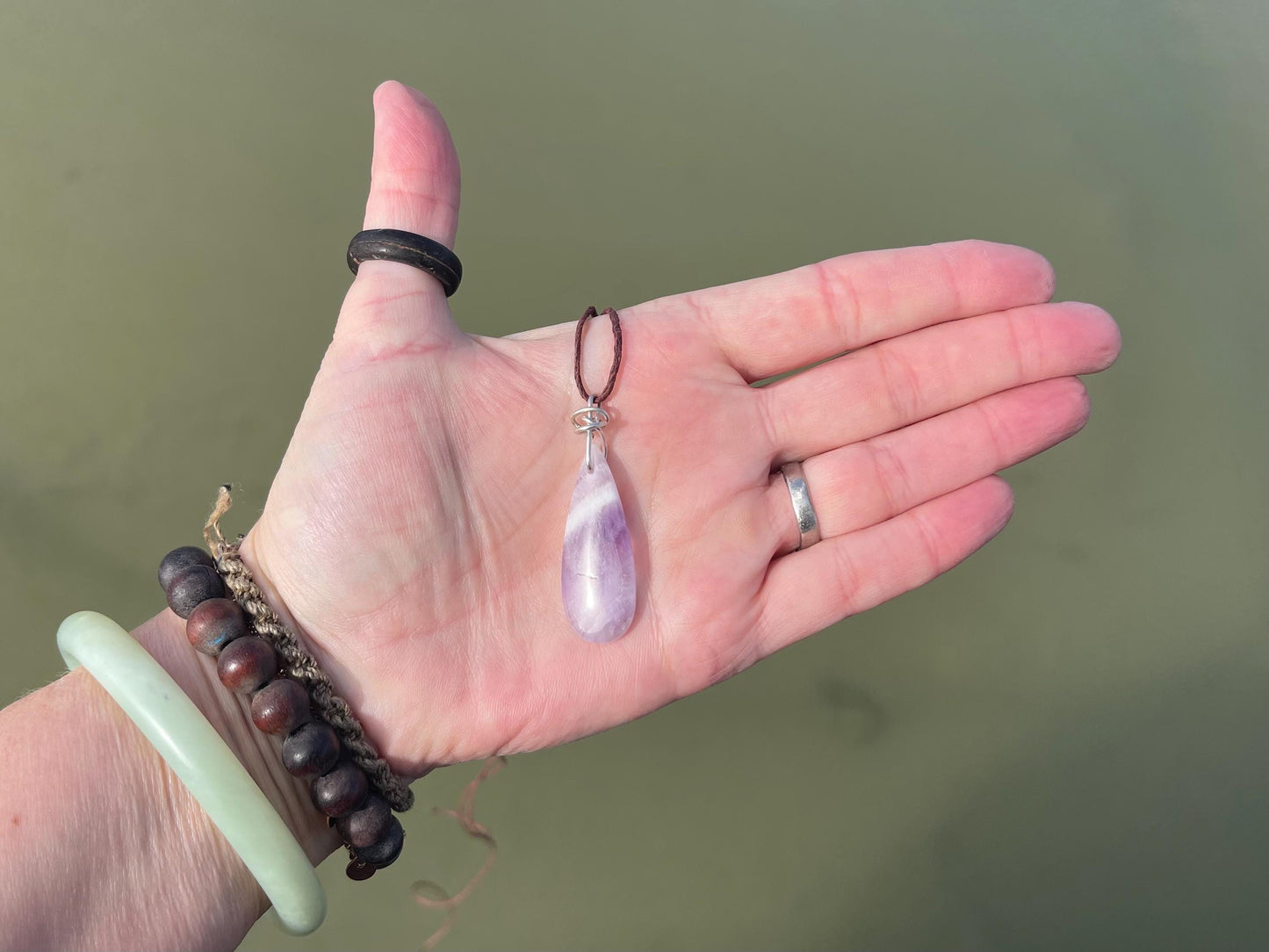 Amethyst pendant, amethyst necklace, amethyst jewellery, gift for him, boho handmade necklace, romantic gift for her, ethical jewellery