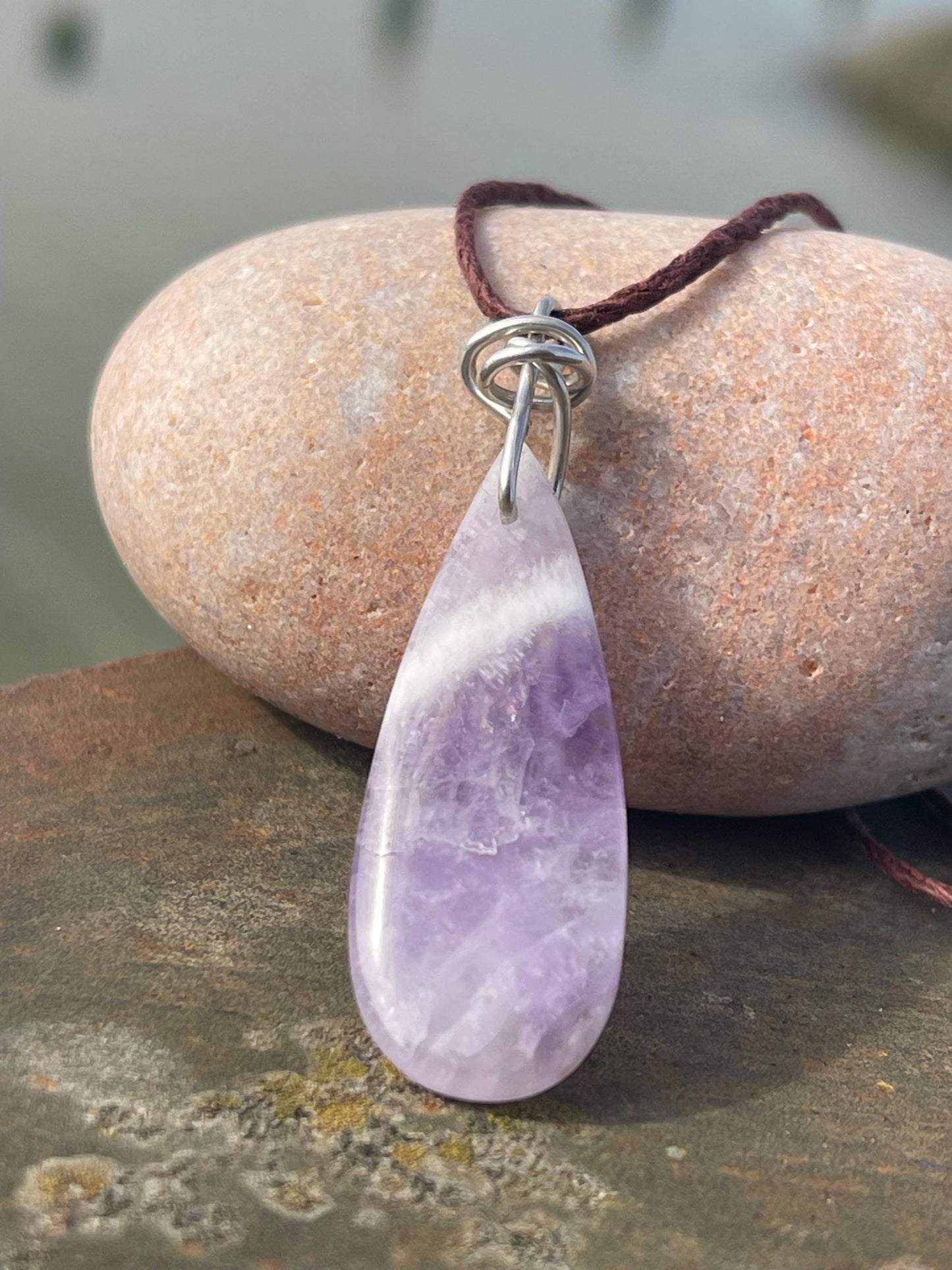 Amethyst pendant, amethyst necklace, amethyst jewellery, gift for him, boho handmade necklace, romantic gift for her, ethical jewellery