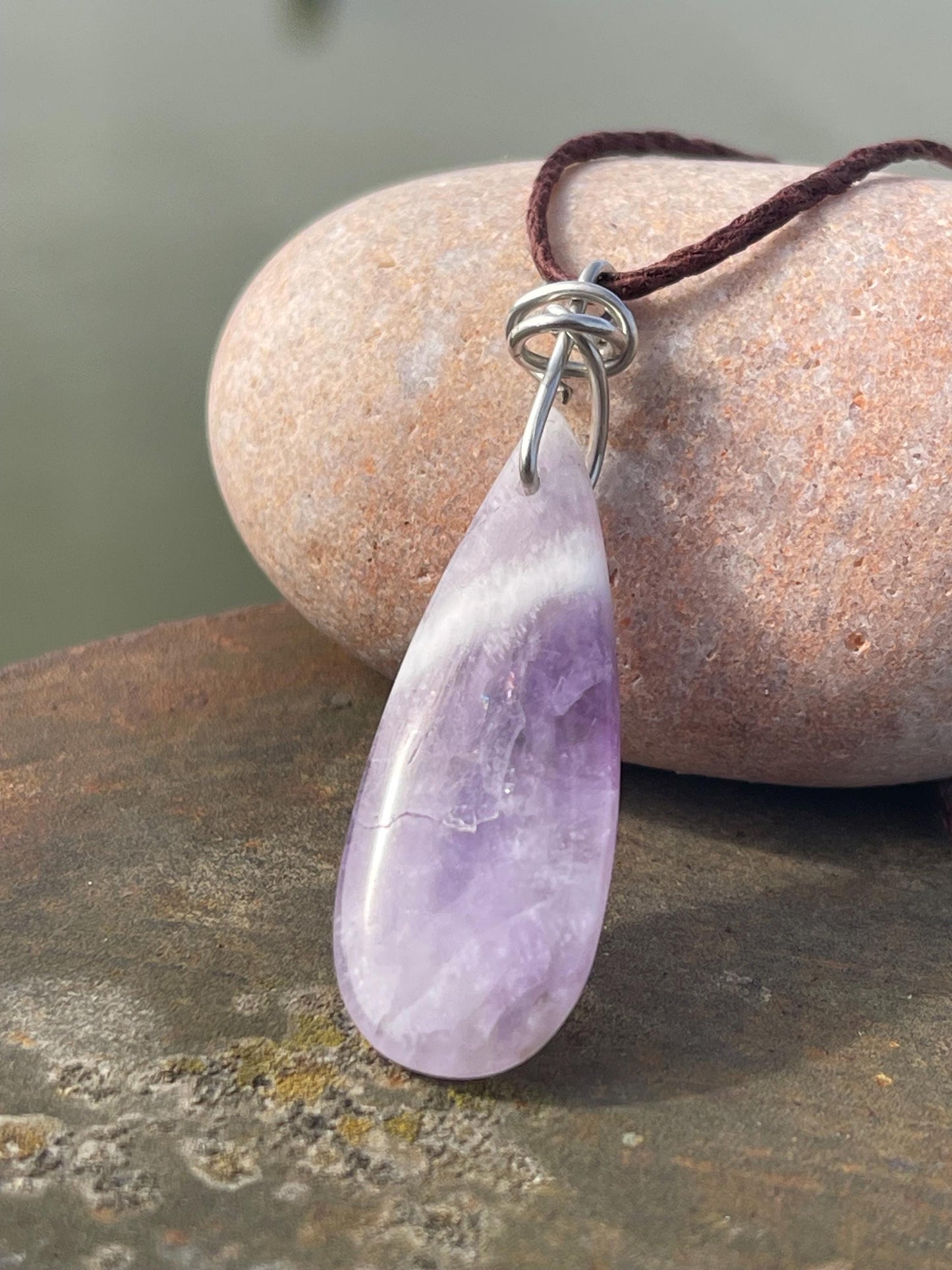 Amethyst pendant, amethyst necklace, amethyst jewellery, gift for him, boho handmade necklace, romantic gift for her, ethical jewellery