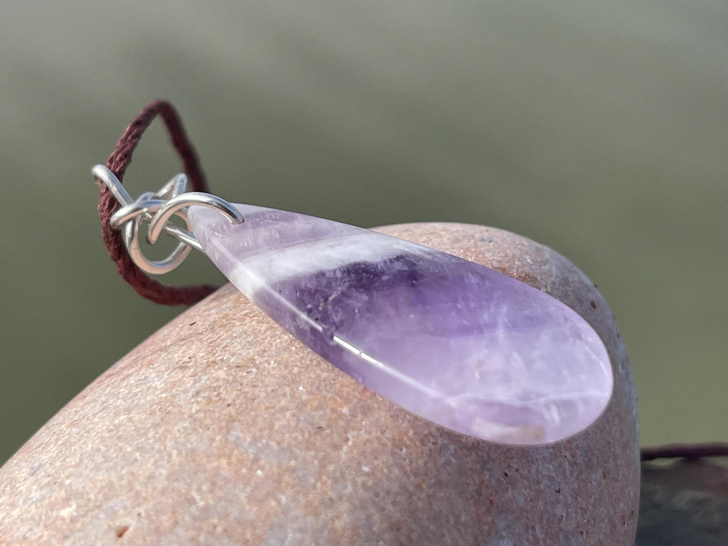 Amethyst pendant, amethyst necklace, amethyst jewellery, gift for him, boho handmade necklace, romantic gift for her, ethical jewellery