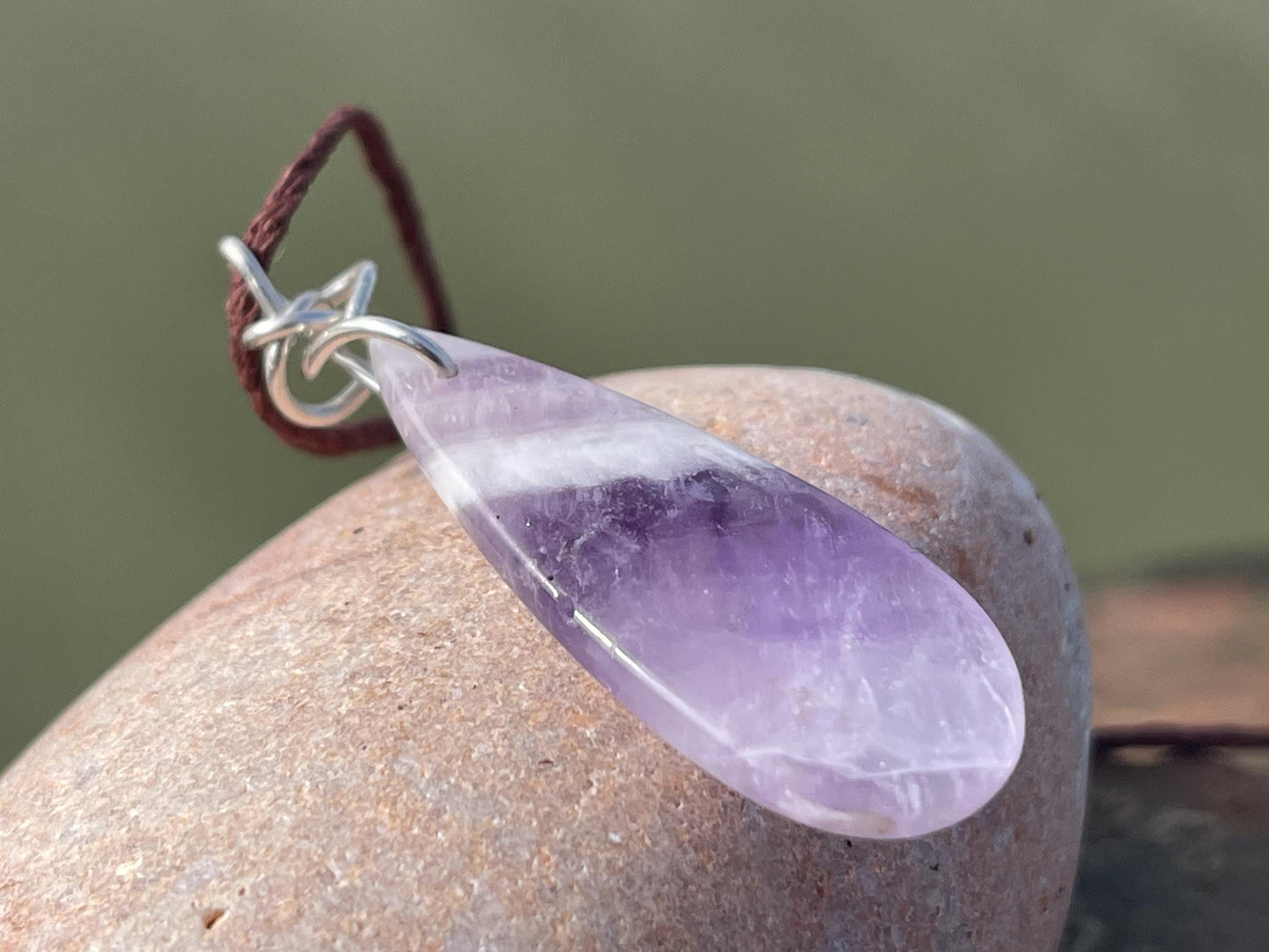 Amethyst pendant, amethyst necklace, amethyst jewellery, gift for him, boho handmade necklace, romantic gift for her, ethical jewellery