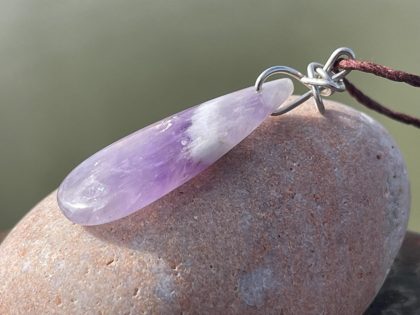 Amethyst pendant, amethyst necklace, amethyst jewellery, gift for him, boho handmade necklace, romantic gift for her, ethical jewellery