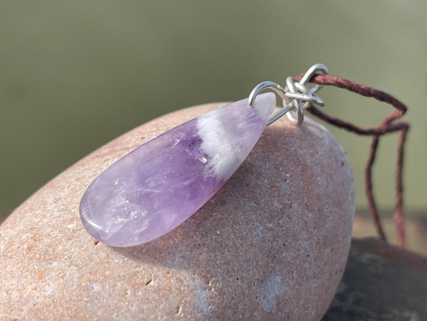 Amethyst pendant, amethyst necklace, amethyst jewellery, gift for him, boho handmade necklace, romantic gift for her, ethical jewellery