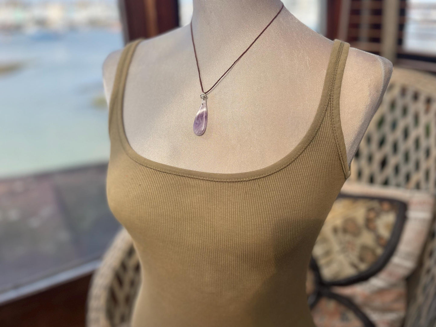 Amethyst pendant, amethyst necklace, amethyst jewellery, gift for him, boho handmade necklace, romantic gift for her, ethical jewellery
