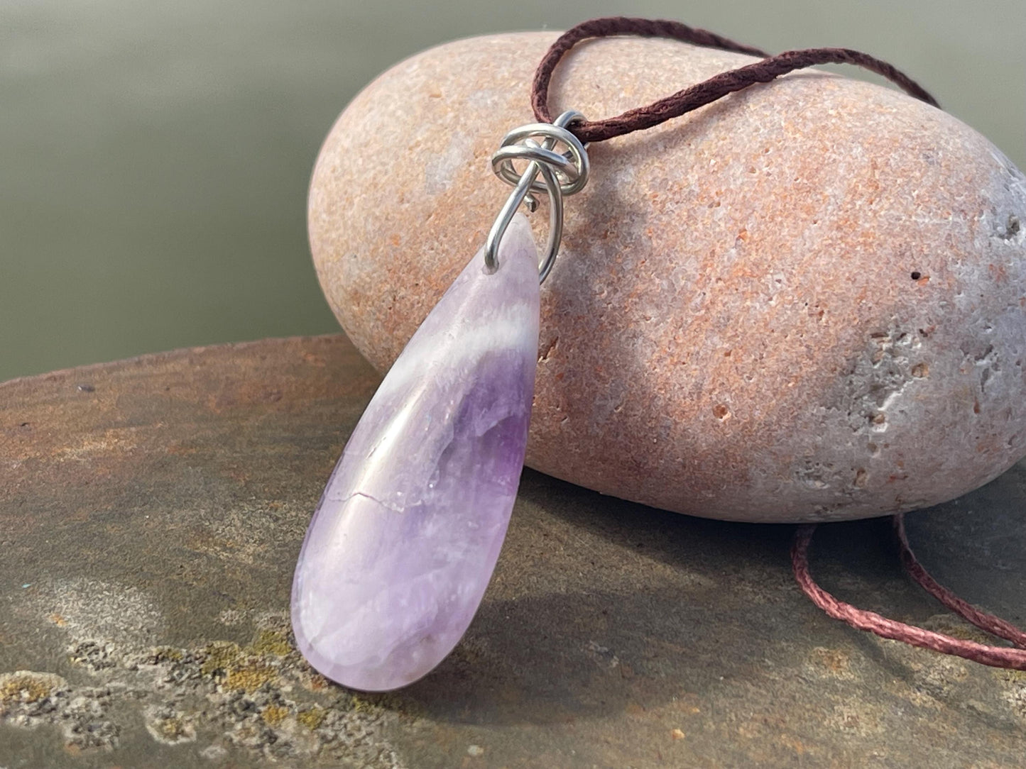 Amethyst pendant, amethyst necklace, amethyst jewellery, gift for him, boho handmade necklace, romantic gift for her, ethical jewellery