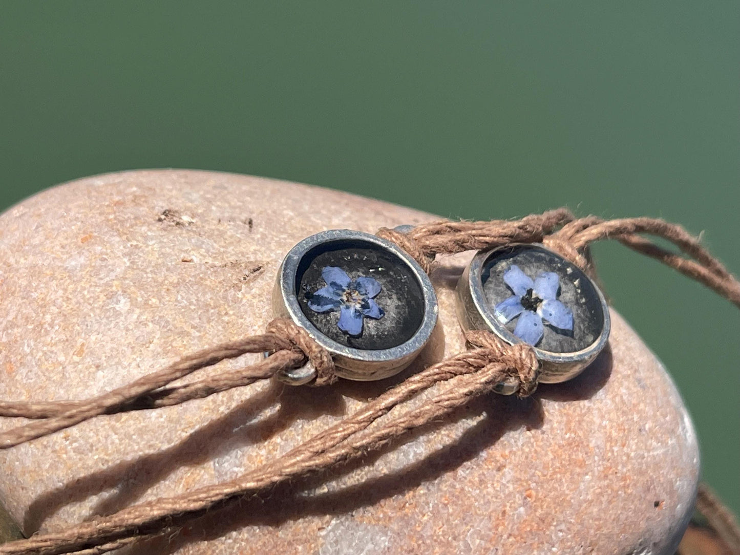 Forget-me-not bracelet or choker necklace. Boho gift for her, flower bracelet, remembrance bracelet, gardeners gift, Forget me not jewellery