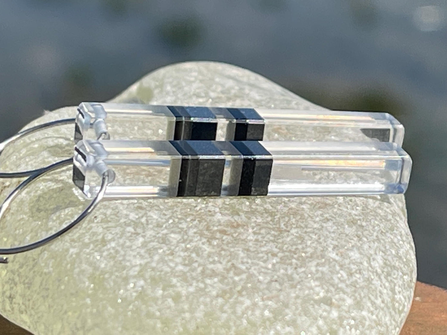 Quartz earrings on recycled sterling silver. Unusual gemstone earrings, quartz jewellery, boho earrings, handmade ethical jewellery