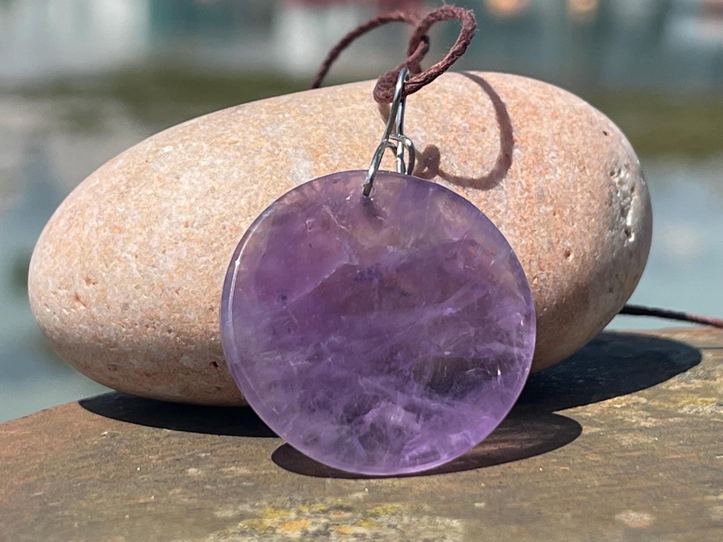 Amethyst pendant, amethyst necklace, amethyst jewellery, gift for him, boho handmade necklace, romantic gift for her, ethical jewellery