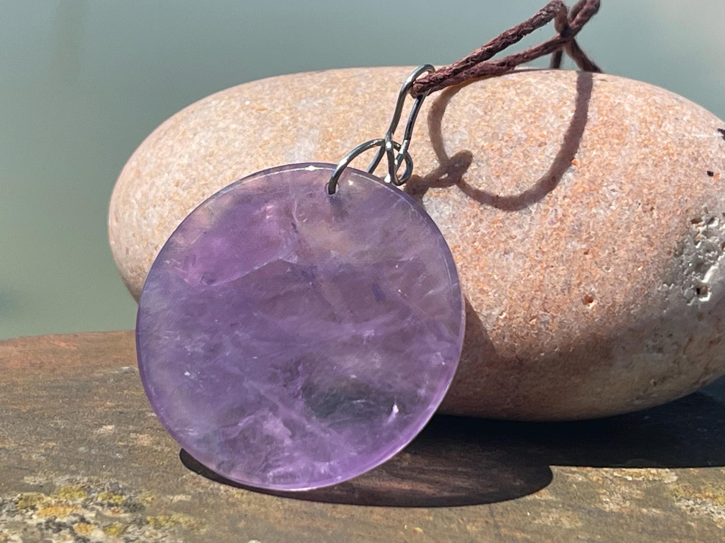 Amethyst pendant, amethyst necklace, amethyst jewellery, gift for him, boho handmade necklace, romantic gift for her, ethical jewellery
