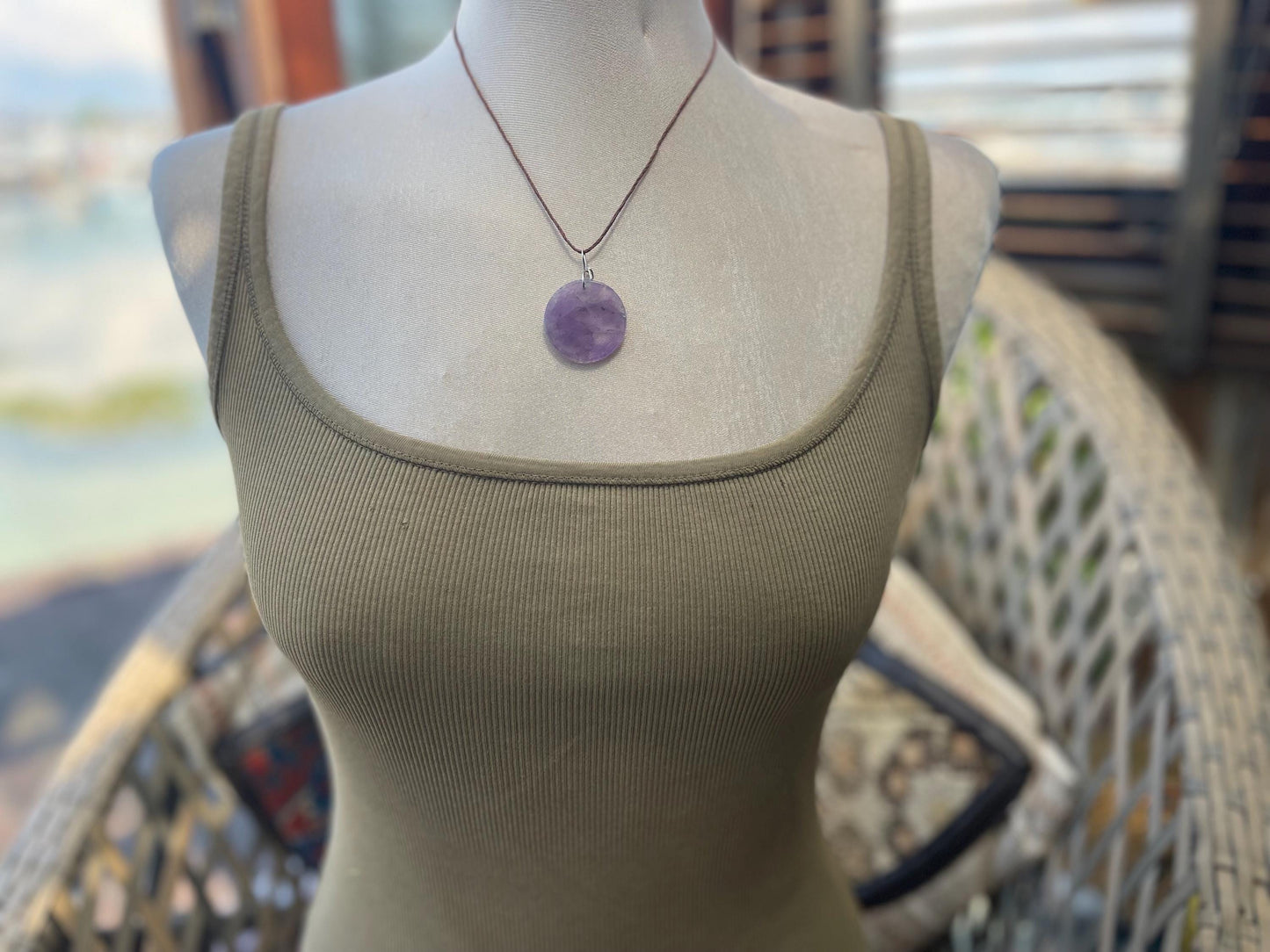 Amethyst pendant, amethyst necklace, amethyst jewellery, gift for him, boho handmade necklace, romantic gift for her, ethical jewellery