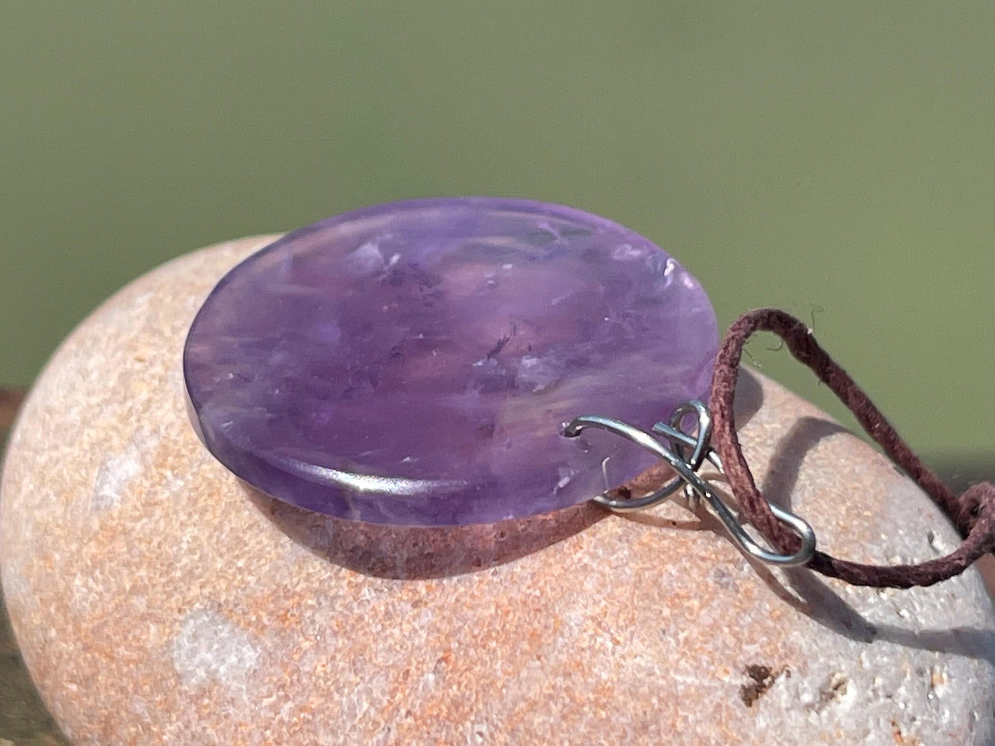 Amethyst pendant, amethyst necklace, amethyst jewellery, gift for him, boho handmade necklace, romantic gift for her, ethical jewellery