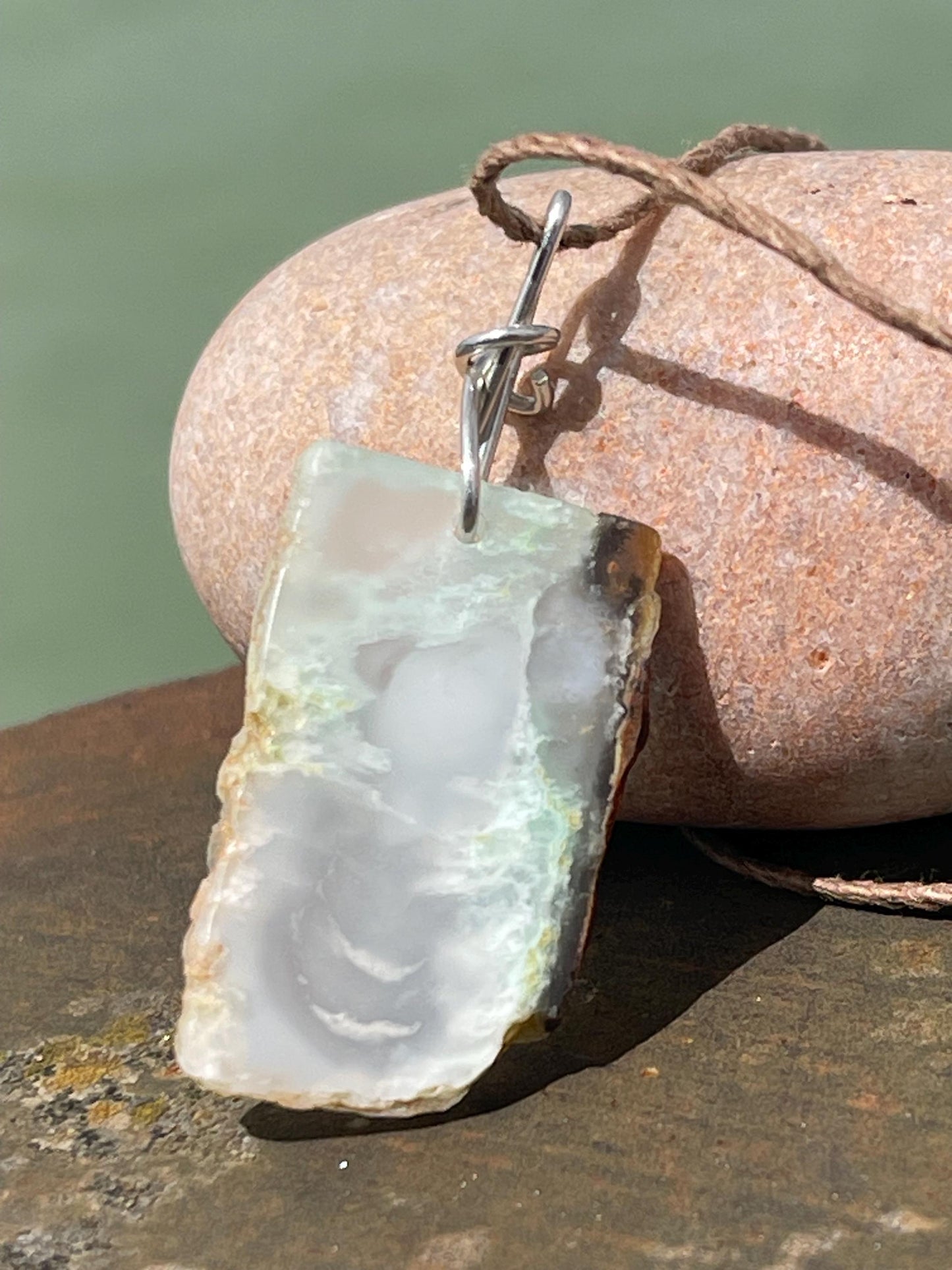 Chrysocolla gemstone necklace on recycled sterling silver. Ethical jewellery, green gemstone. Stunning unique jewellery. Unique gifts