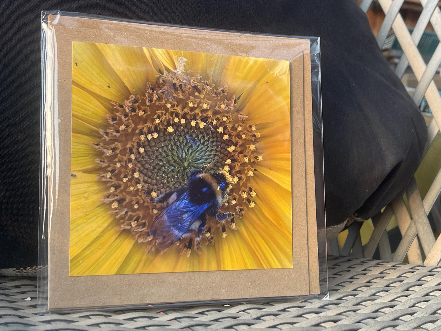Bee card, recycled card, birthday card. Eco friendly card. Handmade card. Thank you card, blank gift card, English nature card, gift for her