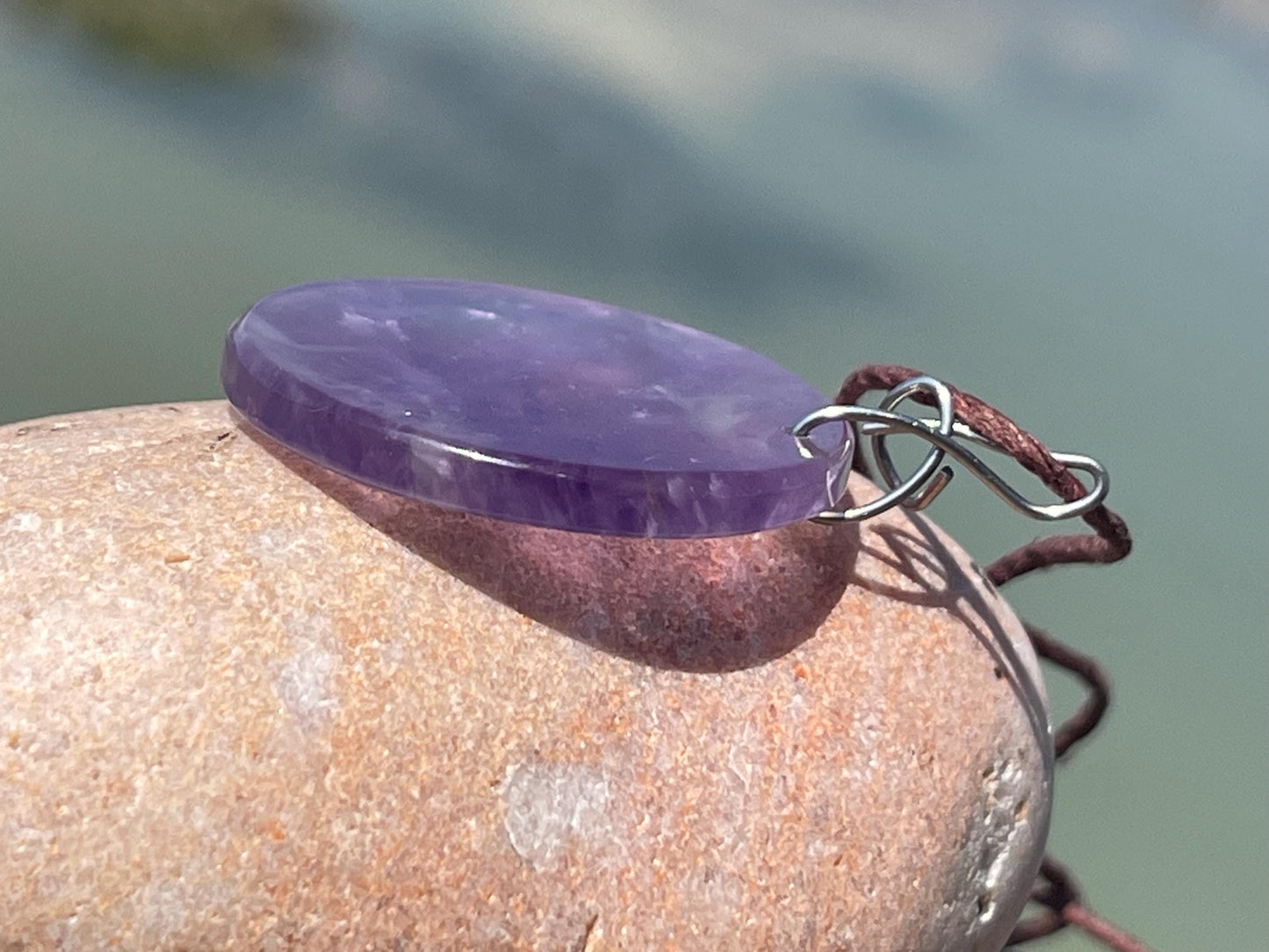 Amethyst pendant, amethyst necklace, amethyst jewellery, gift for him, boho handmade necklace, romantic gift for her, ethical jewellery