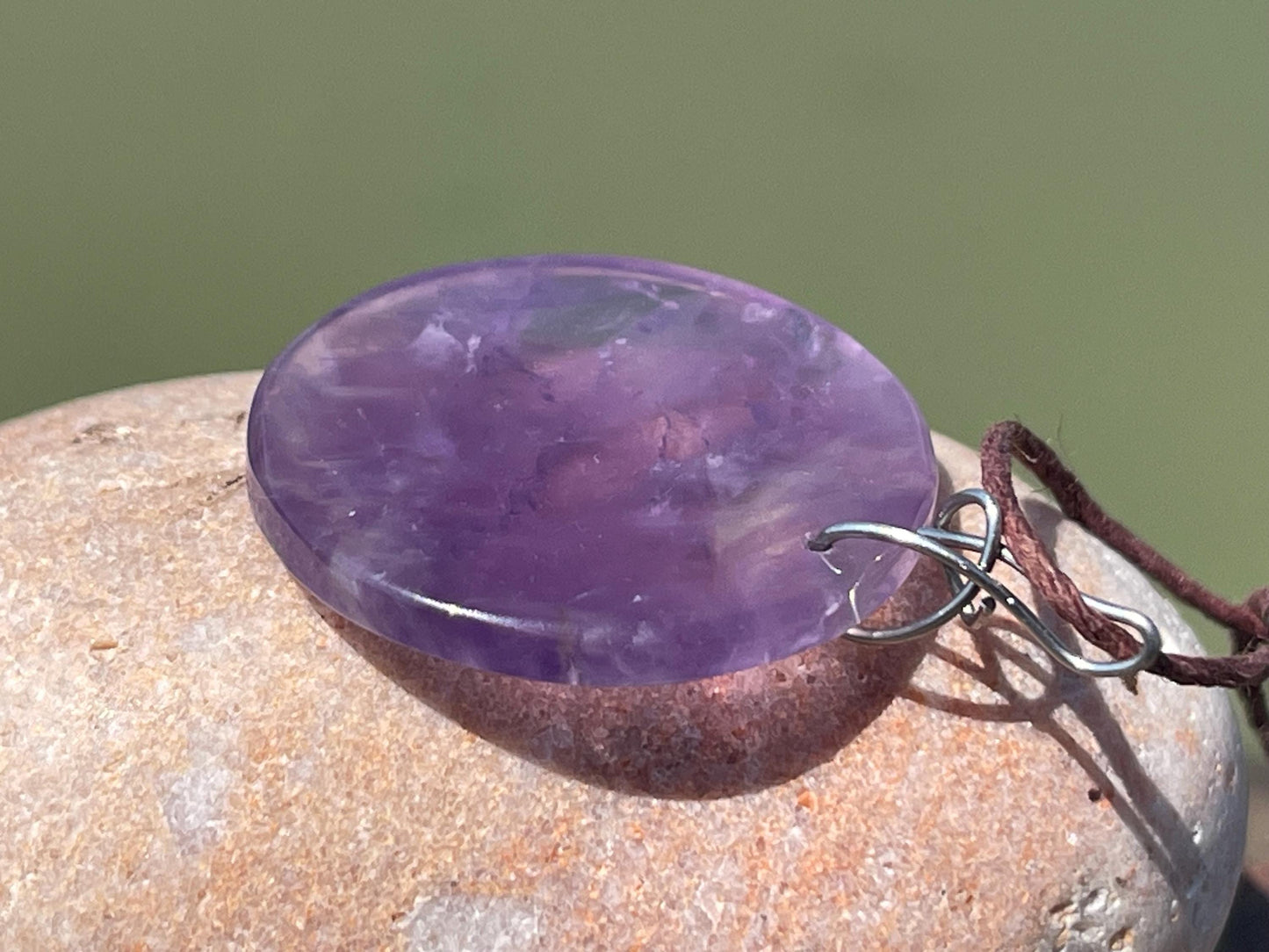 Amethyst pendant, amethyst necklace, amethyst jewellery, gift for him, boho handmade necklace, romantic gift for her, ethical jewellery