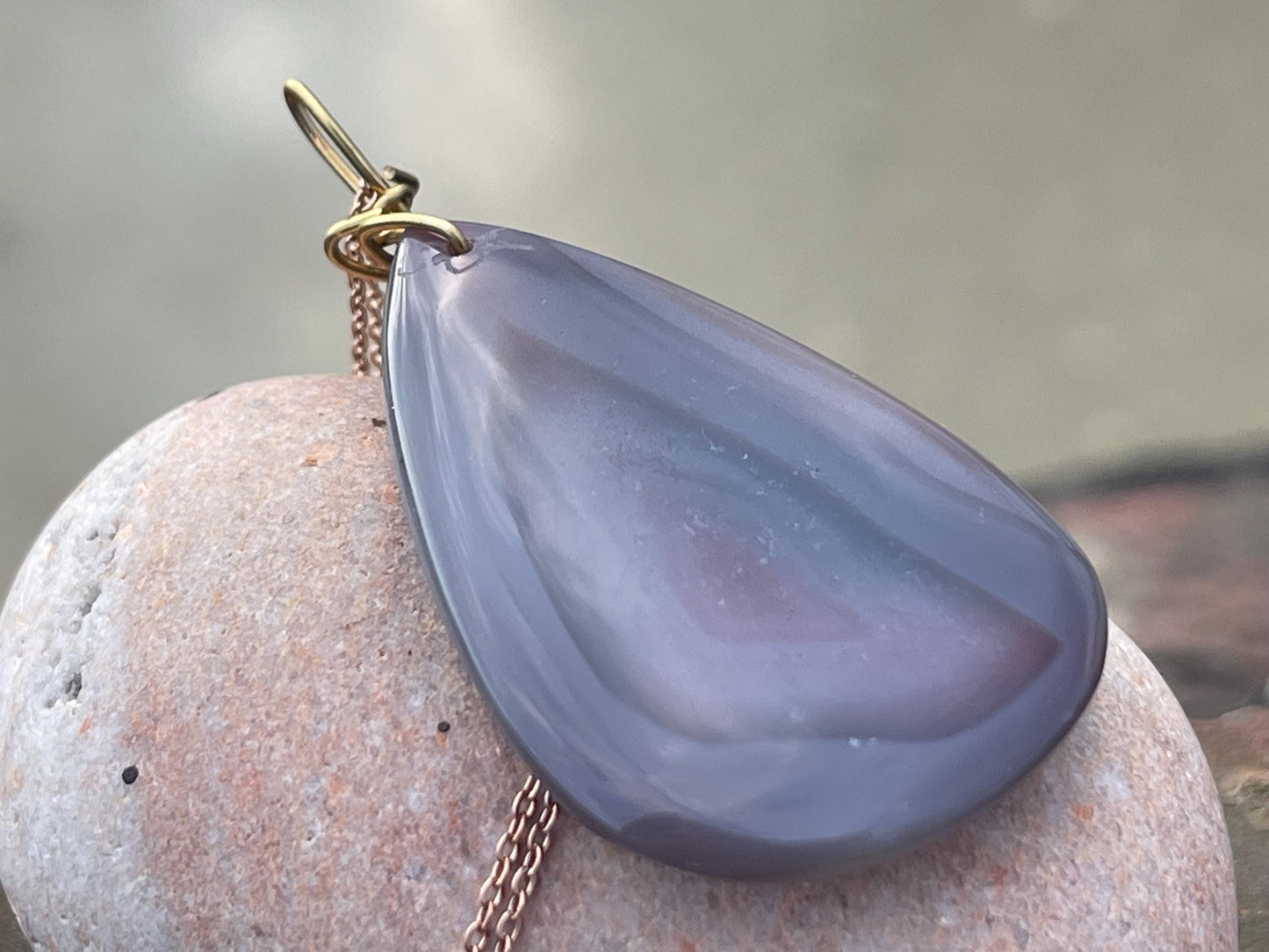 Botswana agate, pink gemstone necklace, unusual jewellery, gift for him, gift for her, handmade necklace, ethical jewellery, boho necklace