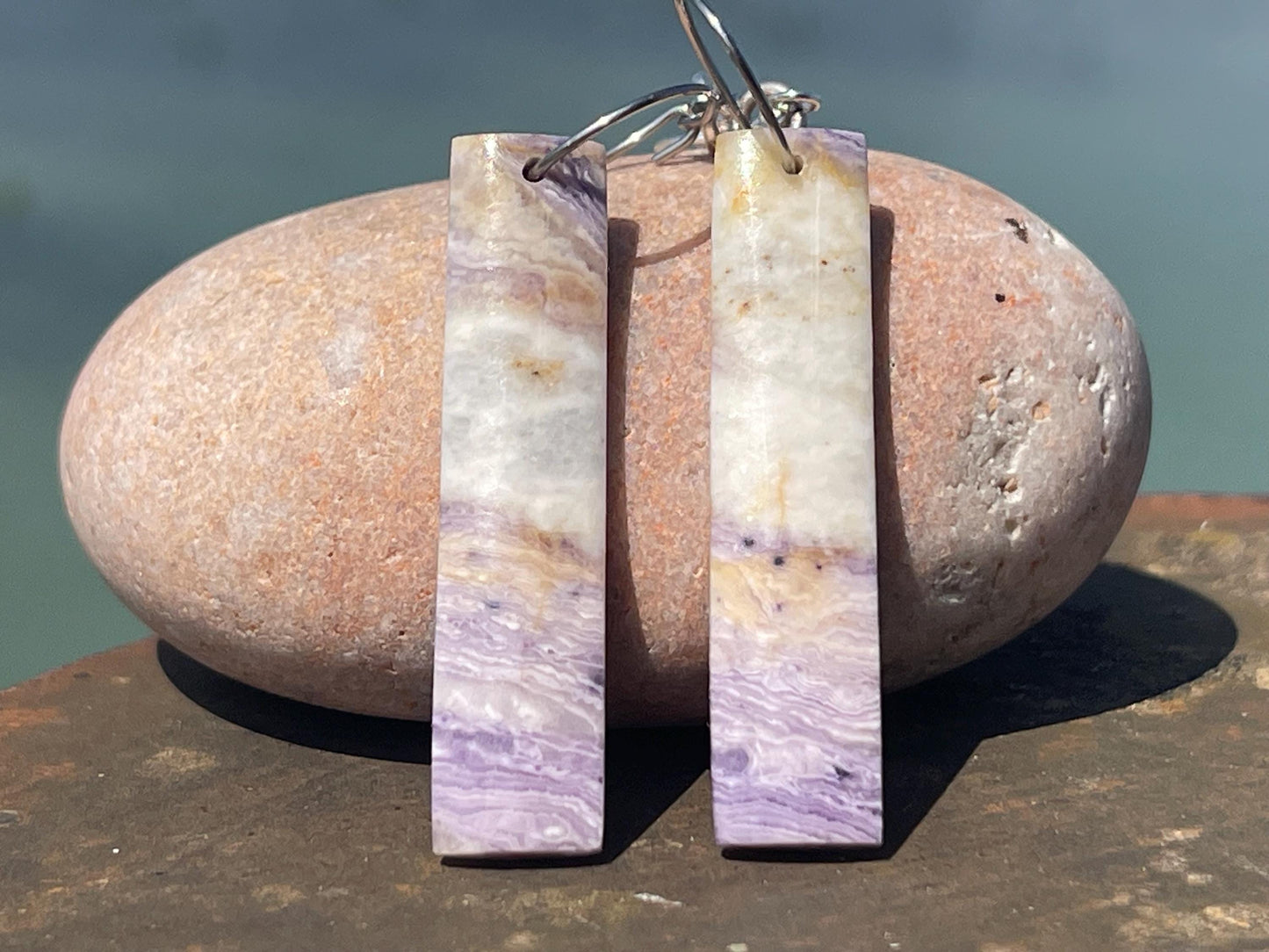 Flourite gemstone earring, fluorite earrings, flourite jewellery, gift for her, boho handmade earrings, boho gift for her, ethical jewellery