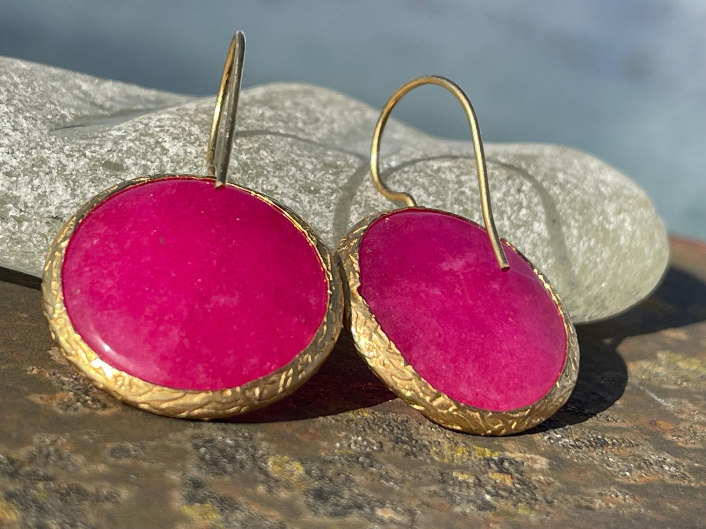 Gypsy jewellery, pink vintage earrings, pink jewellery, ethical jewellery, gypsy earrings, romantic gifts, eco friendly jewellery