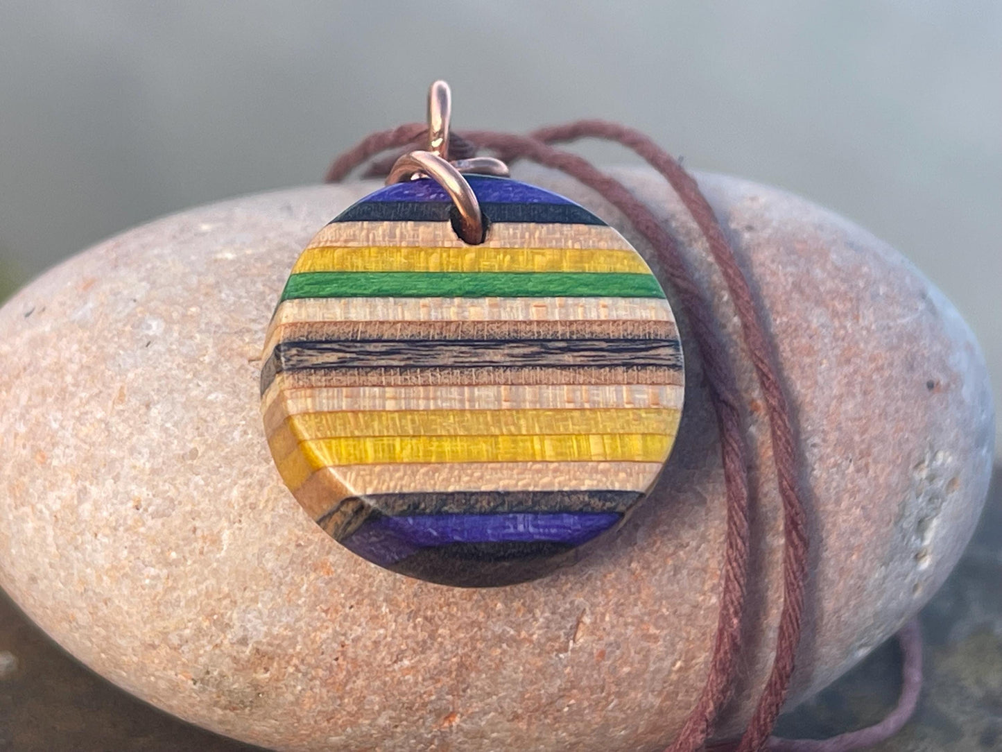 YELLOW Handmade pendant made from old skateboards. Skateboard necklace. Unique gifts for men. Sustainable jewellery. Eco friendly jewellery.