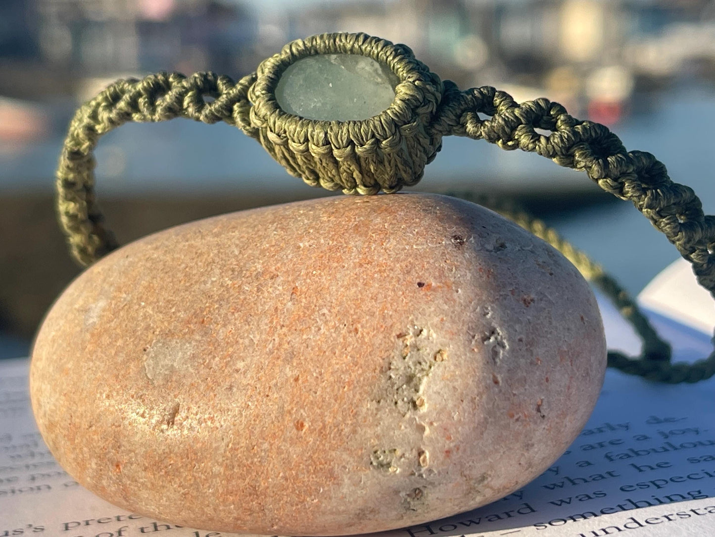 Stunning macrame wrapped miss agate bracelet, ethical jewellery, unusual jewellery, macrame jewellery. Green macrame bracelet. Boho.