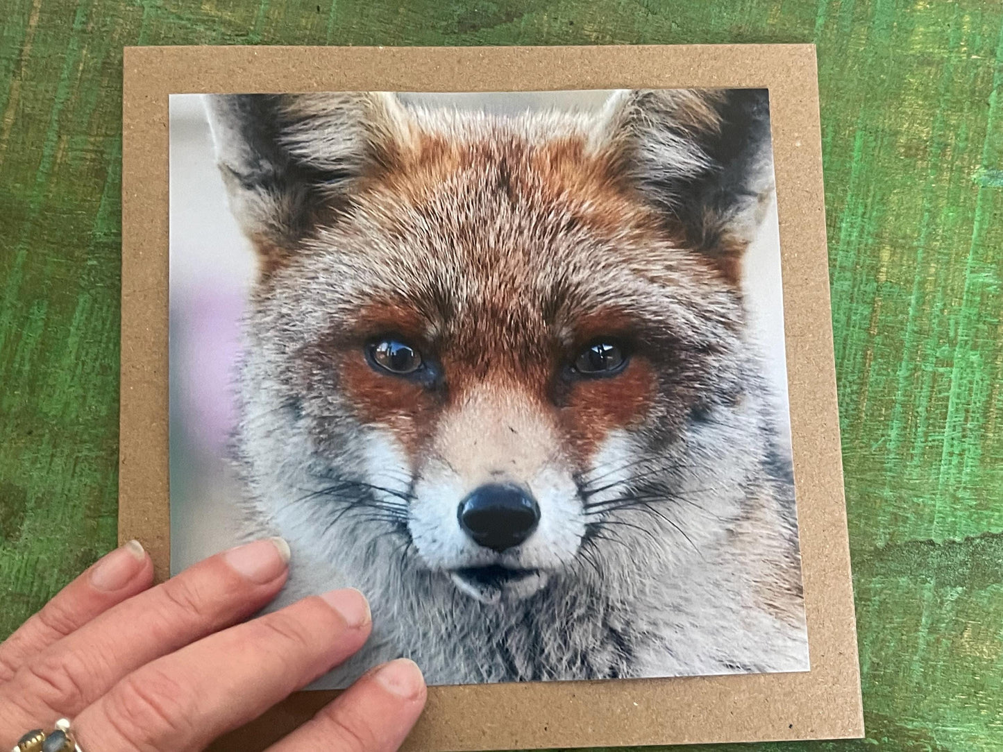 Fox card, recycled card, nature card, birthday card. Eco friendly gift card. Handmade card, gift for fox lower, homemade English animal card