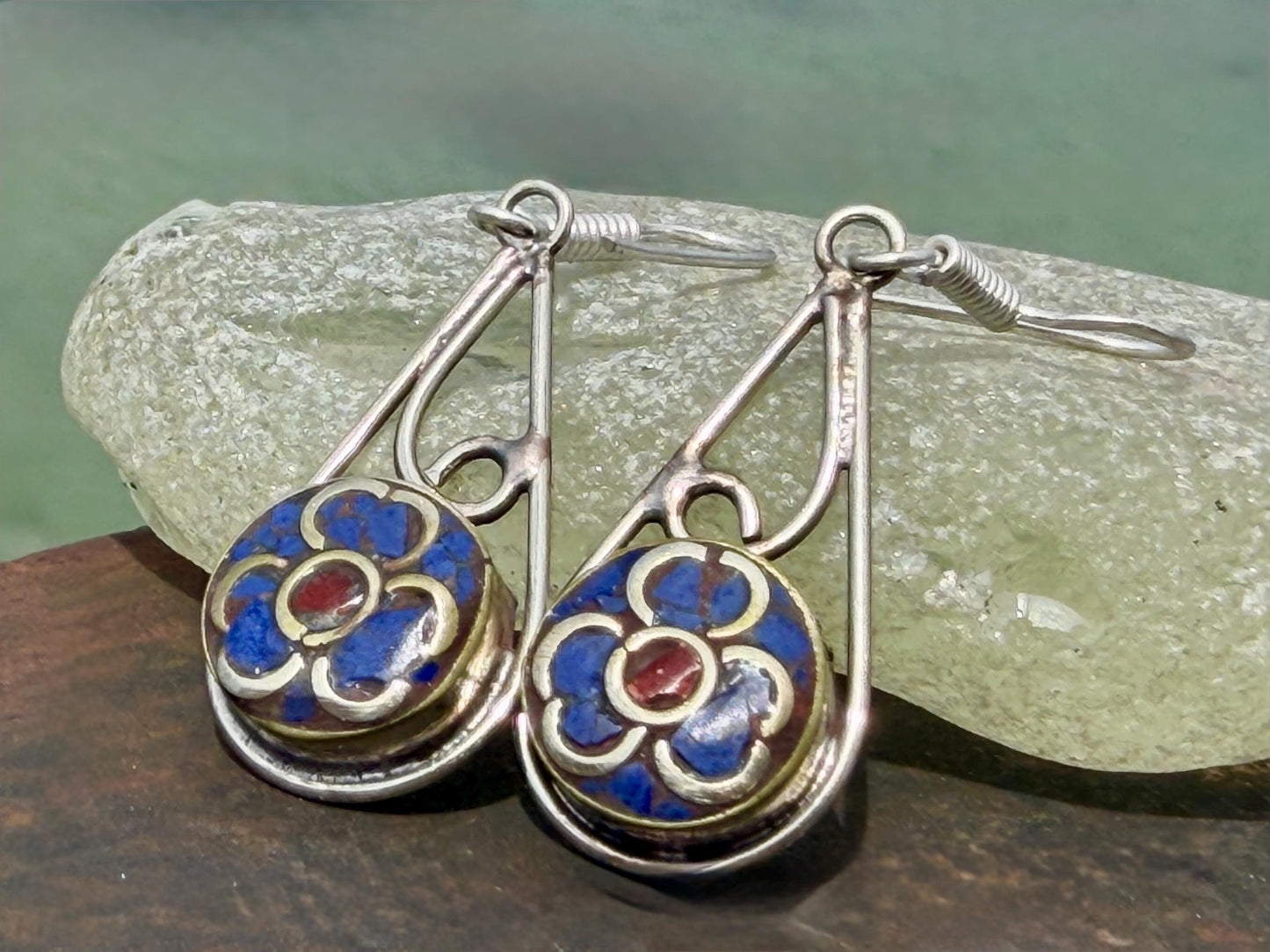 Forget me not earrings, flower earrings, boho gift for her, remembrance gift, boho earrings, gardeners gift, boho earrings. Floral earrings