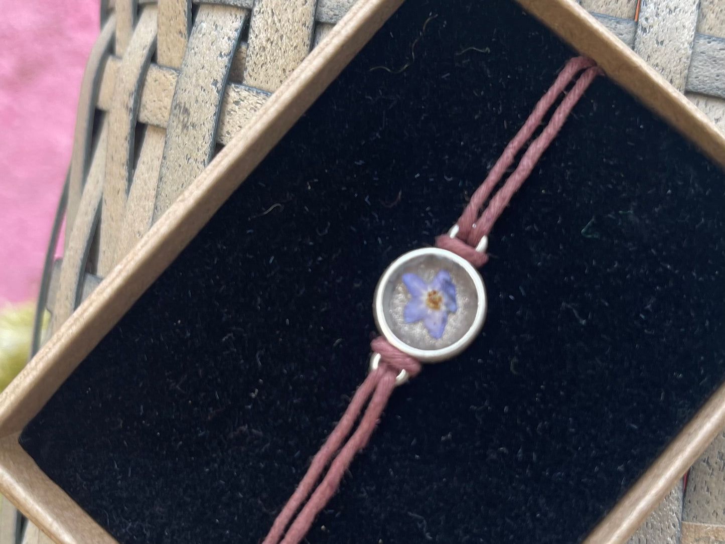 Forget-me-not bracelet or choker necklace. Boho gift for her, flower bracelet, remembrance bracelet, gardeners gift, Forget me not jewellery