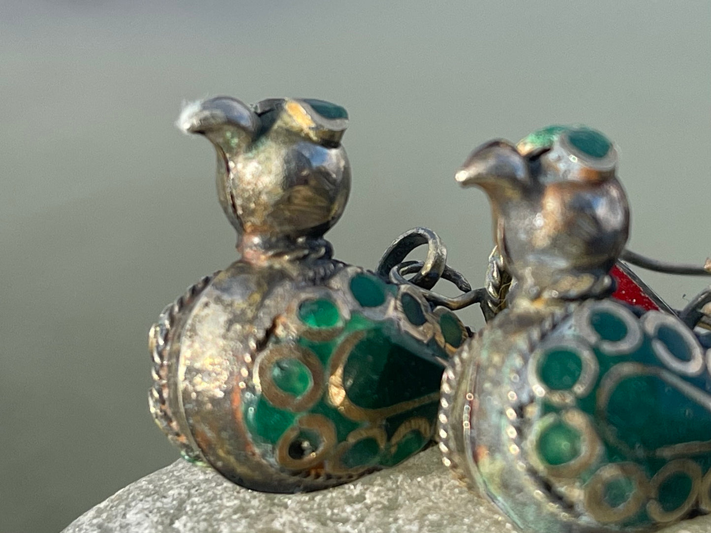 Gypsy jewellery, vintage bird earrings, silver bird earrings, vintage bird jewellery, ethical jewellery,  gypsy earrings, unusual gift ideas