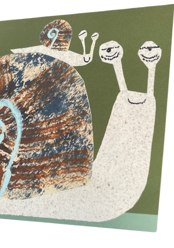 Snail Family. cute recycled snail card. Handmade cards.