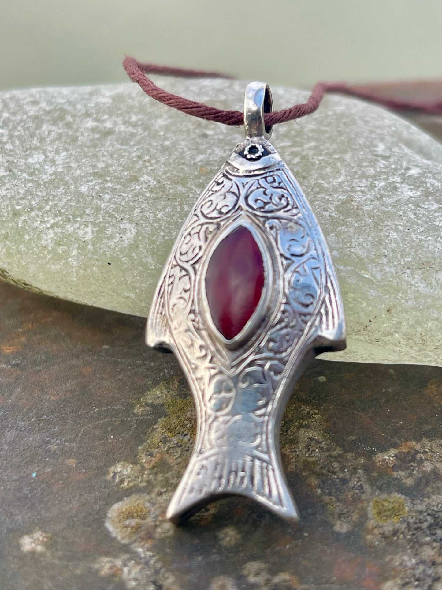 Gypsy jewellery, fish necklace, eco friendly jewellery, vintage jewellery, ethical jewellery, fish pendant, boho necklace, unique necklace