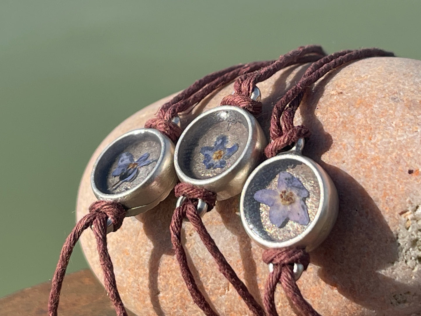 Forget-me-not bracelet or choker necklace. Boho gift for her, flower bracelet, remembrance bracelet, gardeners gift, Forget me not jewellery