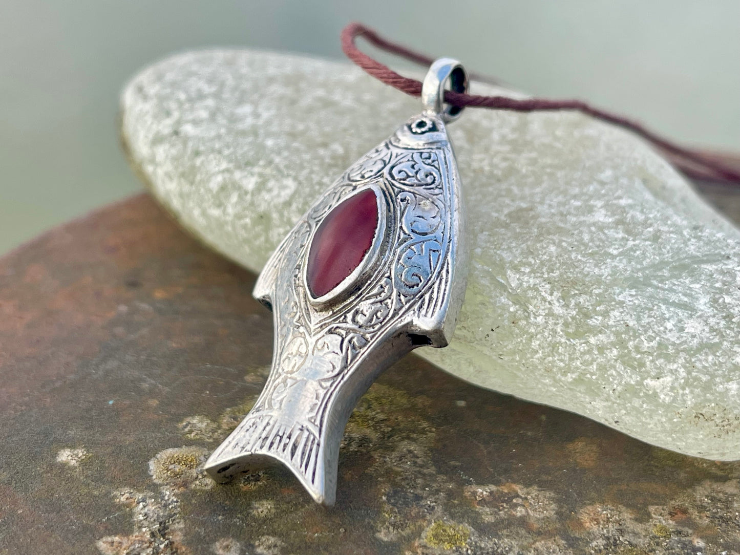 Gypsy jewellery, fish necklace, eco friendly jewellery, vintage jewellery, ethical jewellery, fish pendant, boho necklace, unique necklace