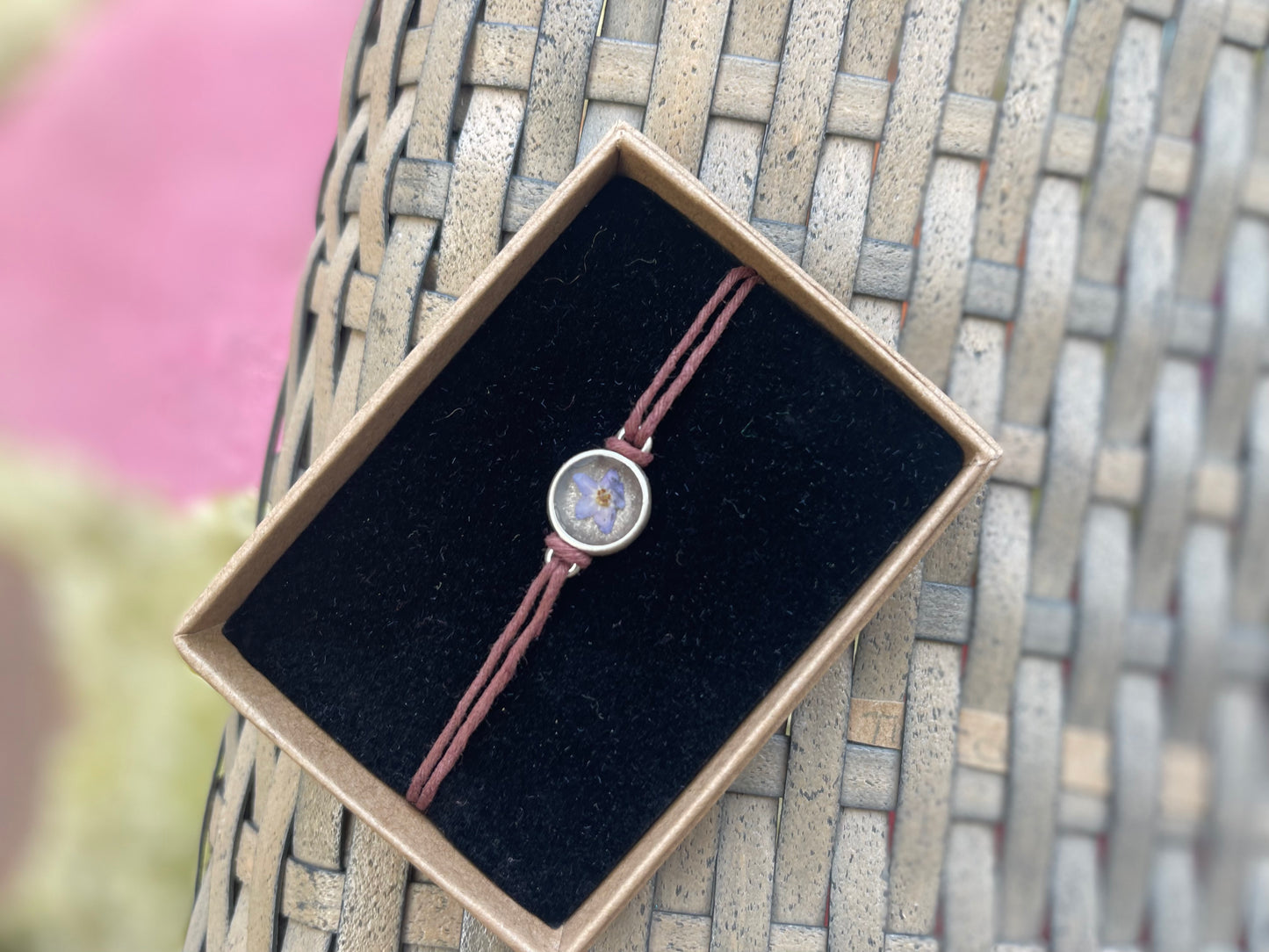 Forget-me-not bracelet or choker necklace. Boho gift for her, flower bracelet, remembrance bracelet, gardeners gift, Forget me not jewellery