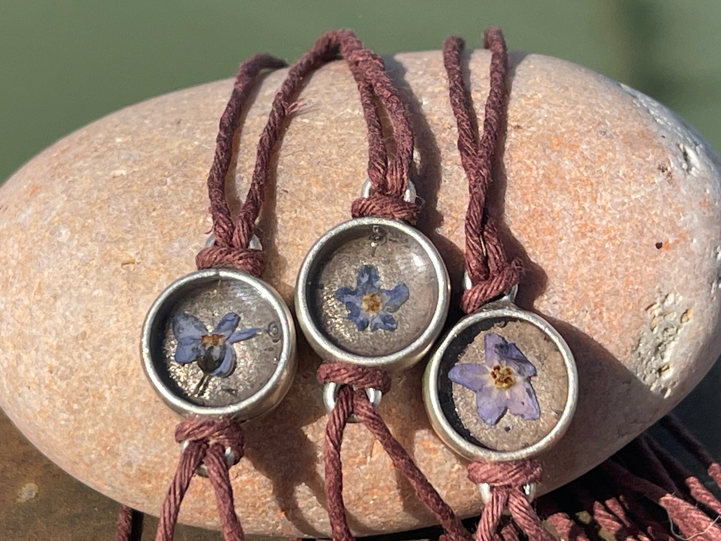 Forget-me-not bracelet or choker necklace. Boho gift for her, flower bracelet, remembrance bracelet, gardeners gift, Forget me not jewellery